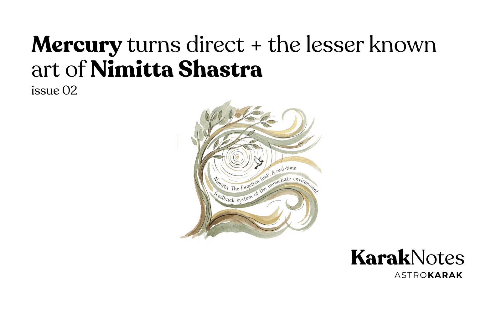 KarakNotes Issue 2: Mercury turns direct + the lesser known art of Nimitta Shastra